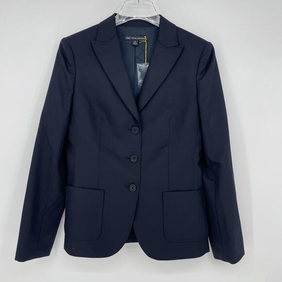 Women’s Brooks Brothers 346 Navy Blue Blazer sz 6 Classic Navy 3 Button Wool - Picture 4 of 12